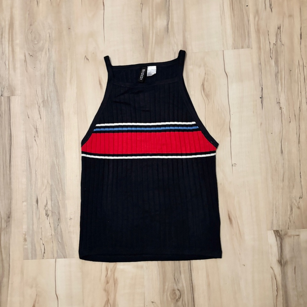 Medium H&M Striped Knit Ribbed Tank Top